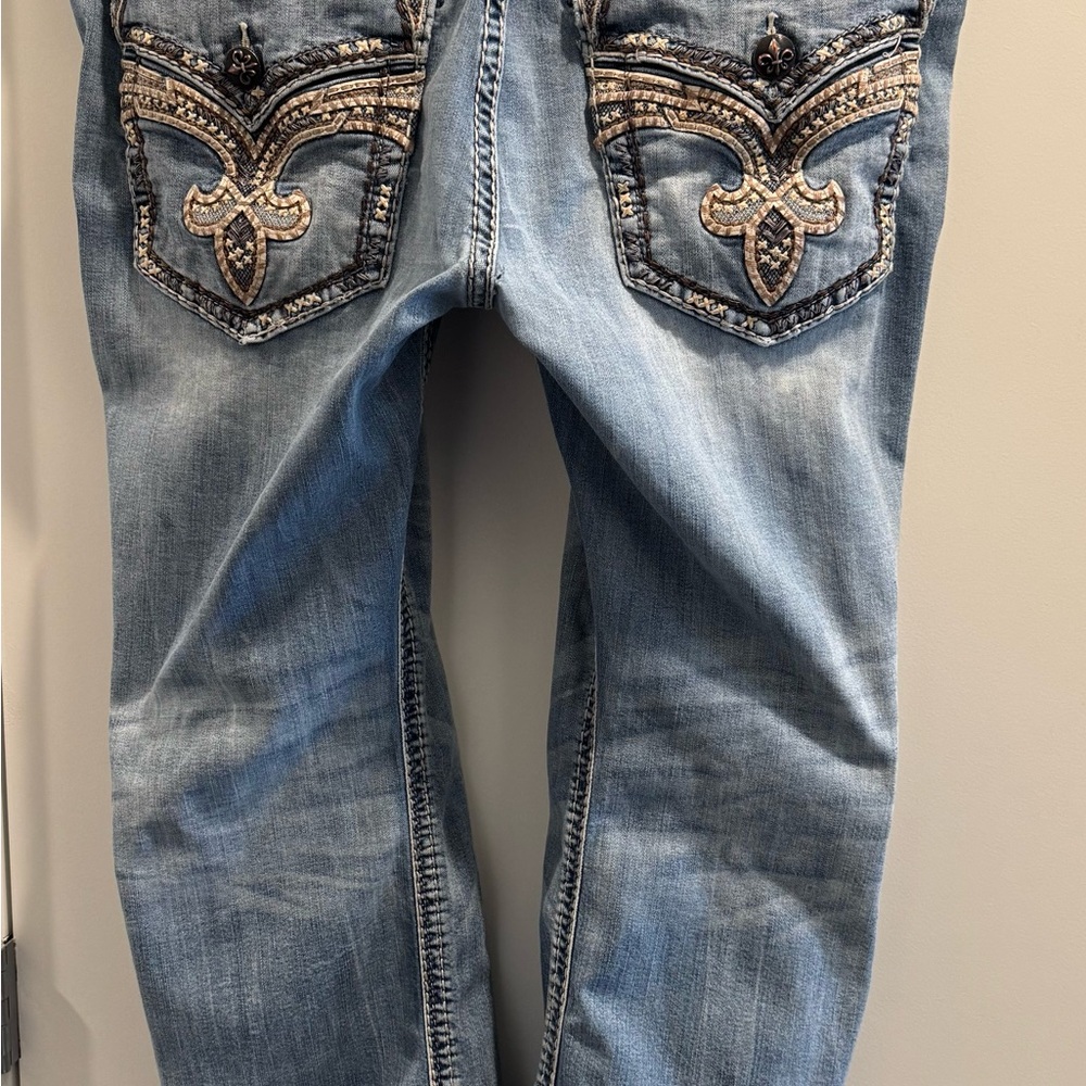 Rock Revival Mens Kort Boot Stretch Jeans